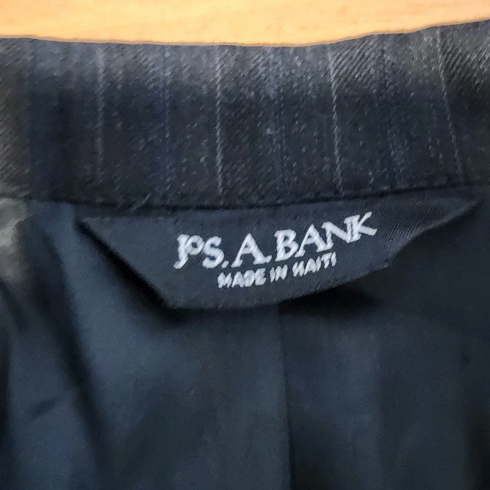 Jos. A. Bank Pinstripe Suit Jacket Blazer Mens 41R Charcoal Gray Business Casual